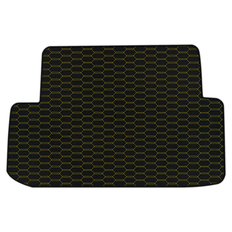 Alfombrillas de coche de cuero personalizables con patrón de costura hexagonal entrelazada para Ferrari California T (2015-2018)