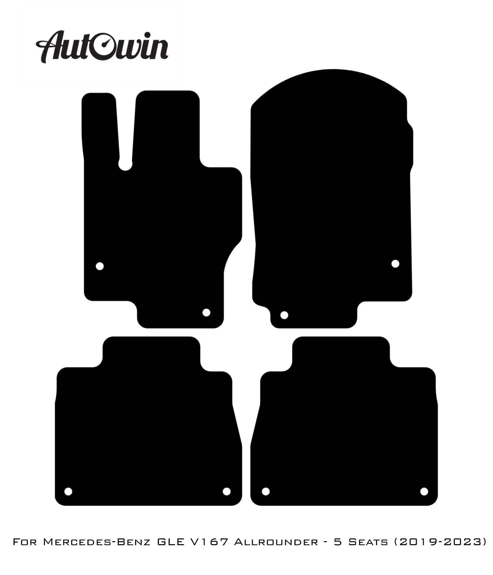 Dark Blue Floor Mats For Mercedes Benz GLE-Class V167 Allrounder - 5 Seats (2019-2023) | Limited Edition - AutoWin