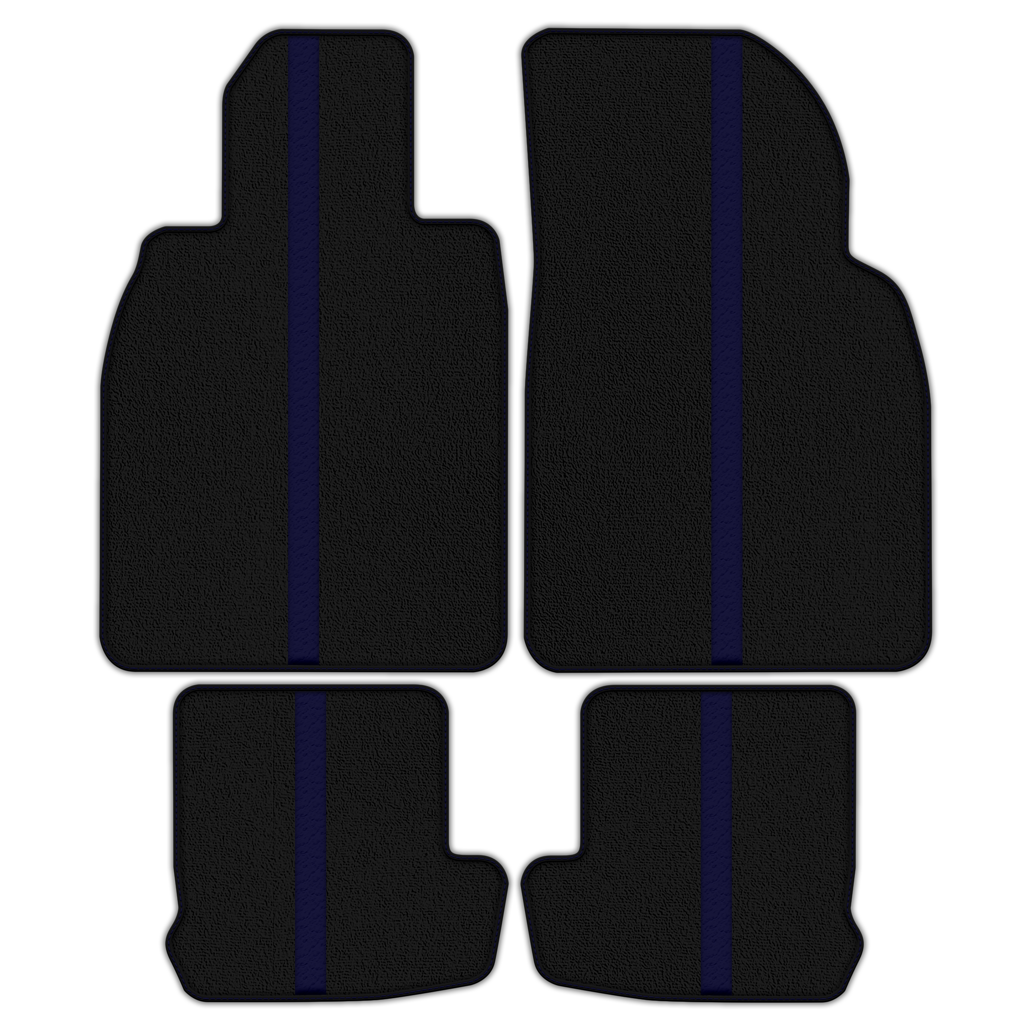 Black Floor Mats with Leather Line for Porsche Classic 911 - 991 (2012-2019) - Various Colors