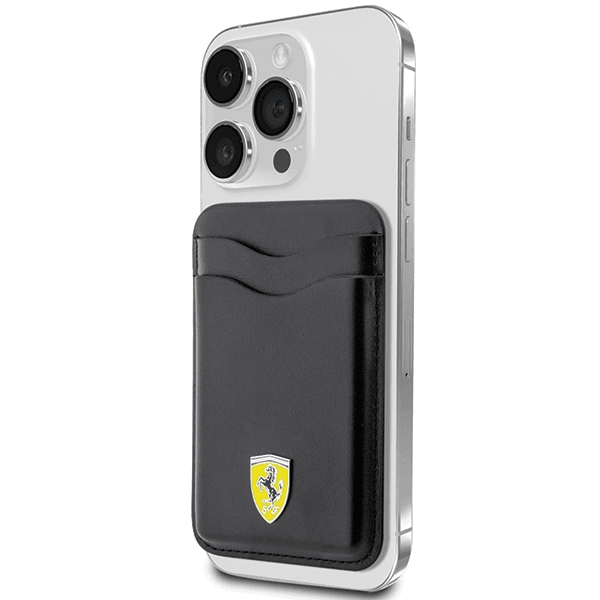 Ferrari Black Cadslot Wallet - Magnetic Wallet for Apple Phones - AutoWin