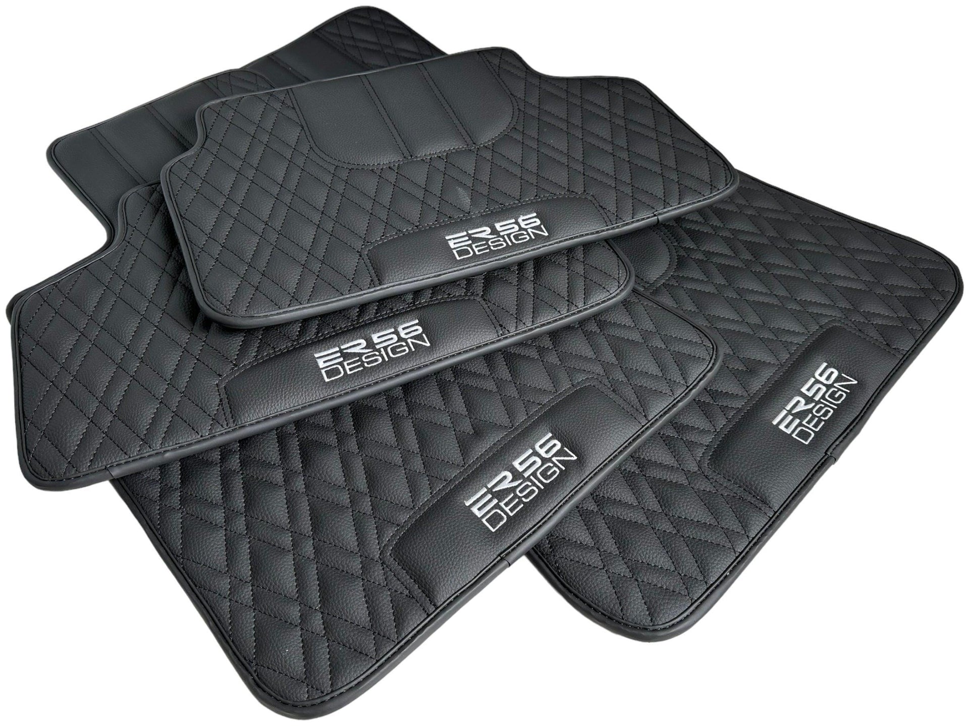 Floor Mats For BMW M3 G81 Touring (2022-2026) Black Leather Er56 Design - AutoWin