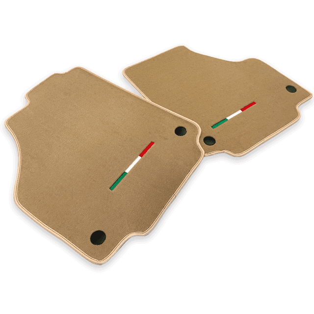 Floor Mats For Ferrari 458 Italia (2009-2015) Beige Autowin Brand Italian Edition - AutoWin
