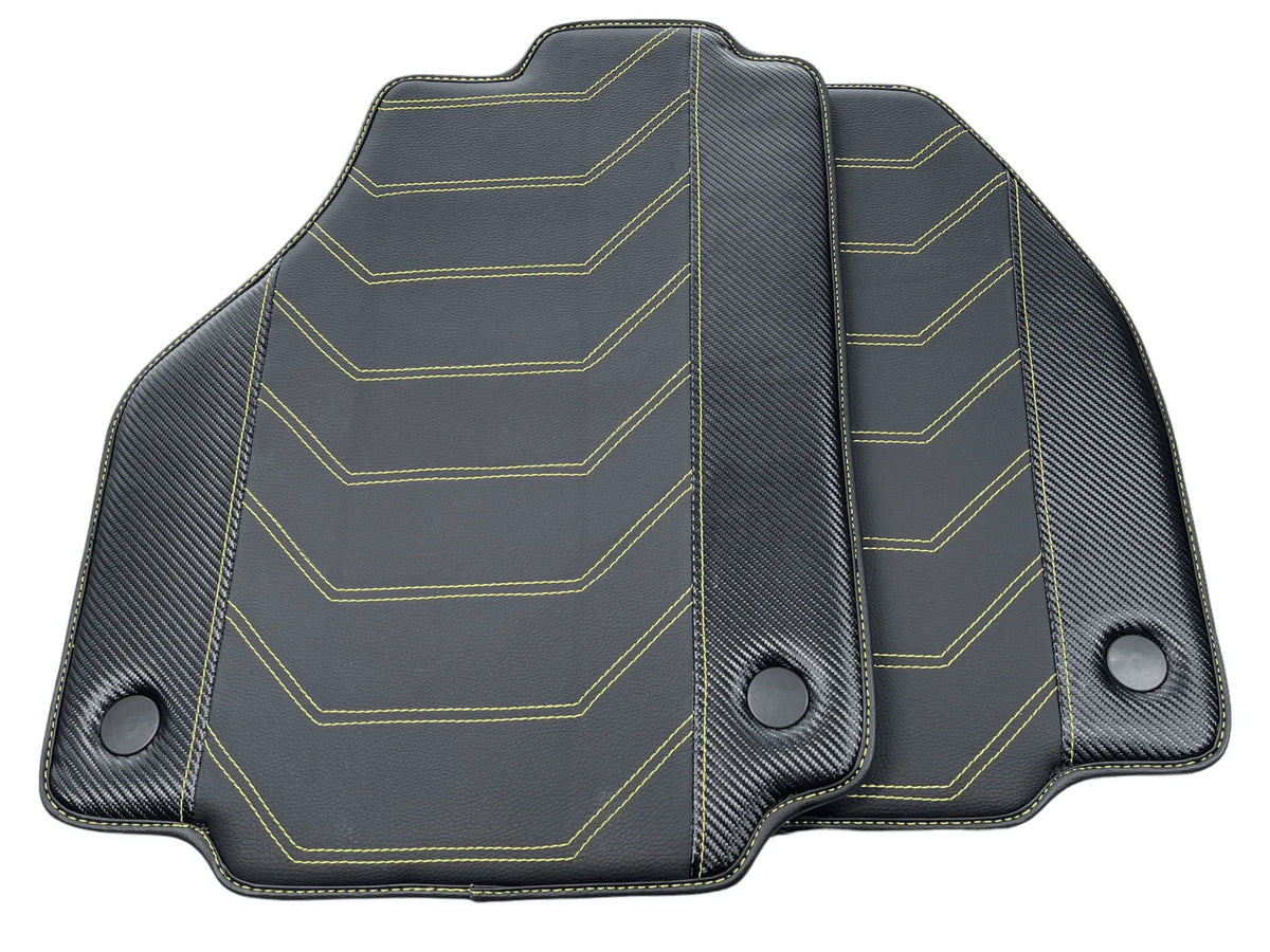 Floor Mats For Ferrari F8 Tributo (2019-2023) Yellow Sewing
