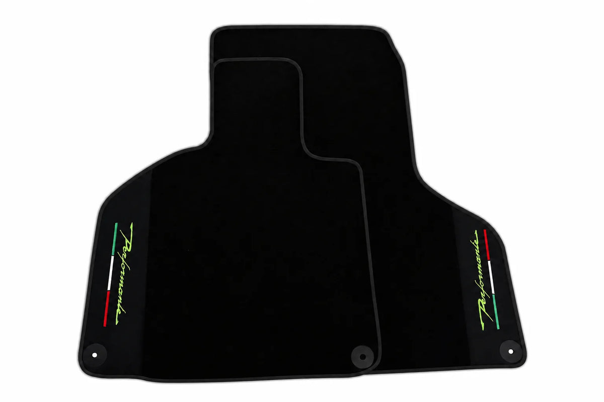 Floor Mats for Lamborghini Huracan Perfomante with Alcantara Leather | Various Trim Colors Black trim