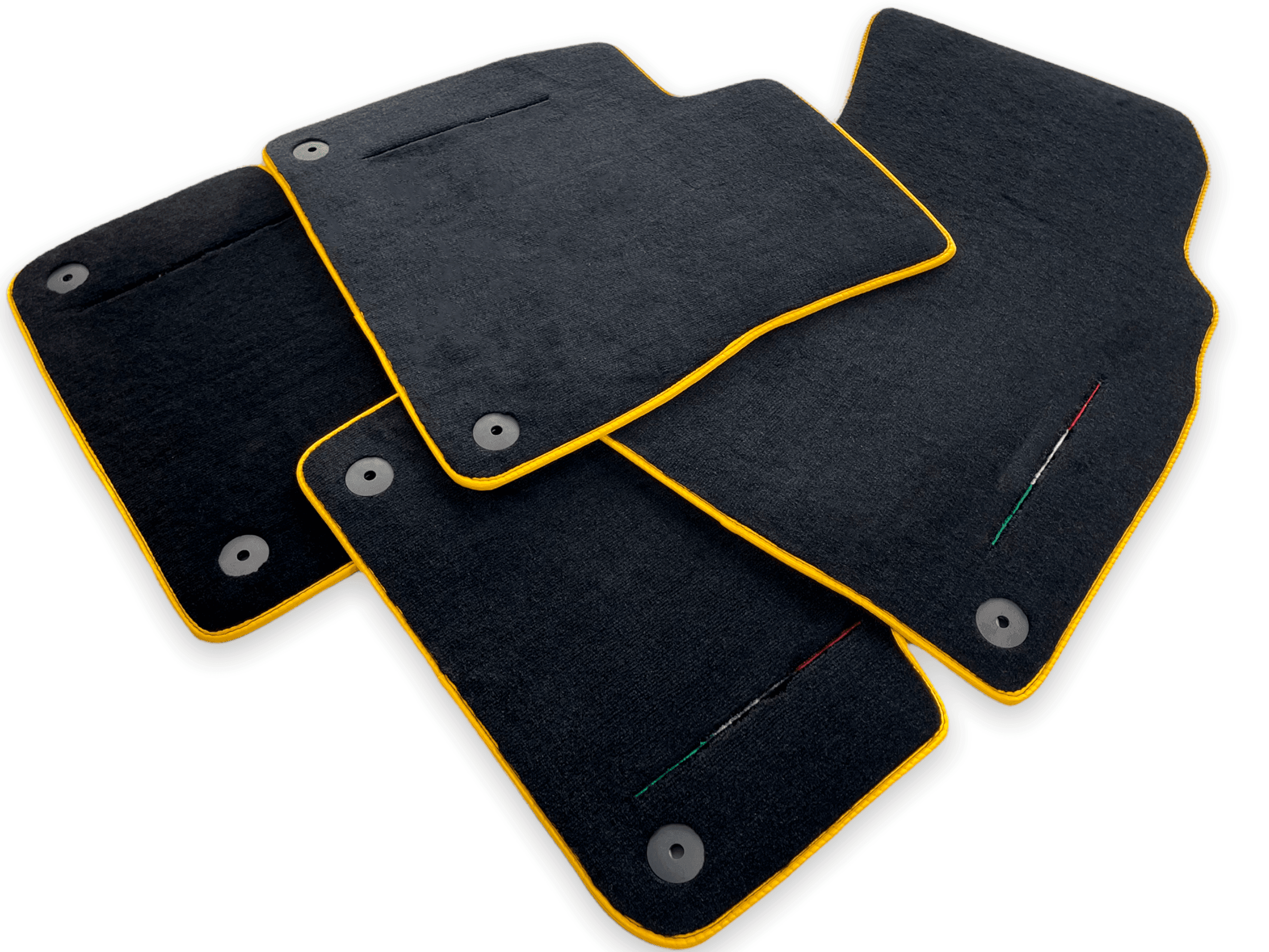 Floor Mats For Lamborghini Urus Black Tailored With Yellow Trim - AutoWin