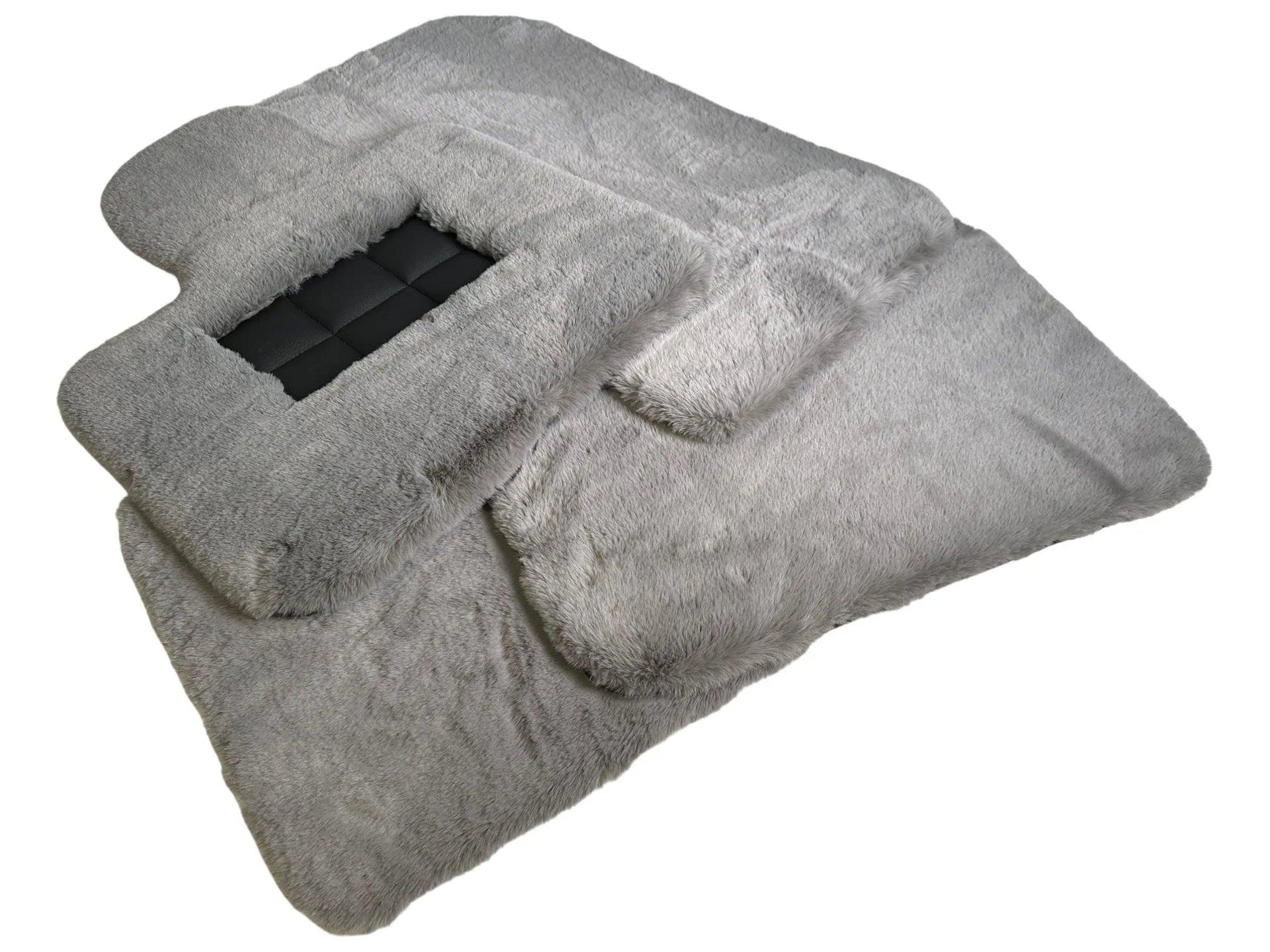 Gray Sheepskin Floor Mats For Bentley Bentayga Er56 Design Brand - AutoWin