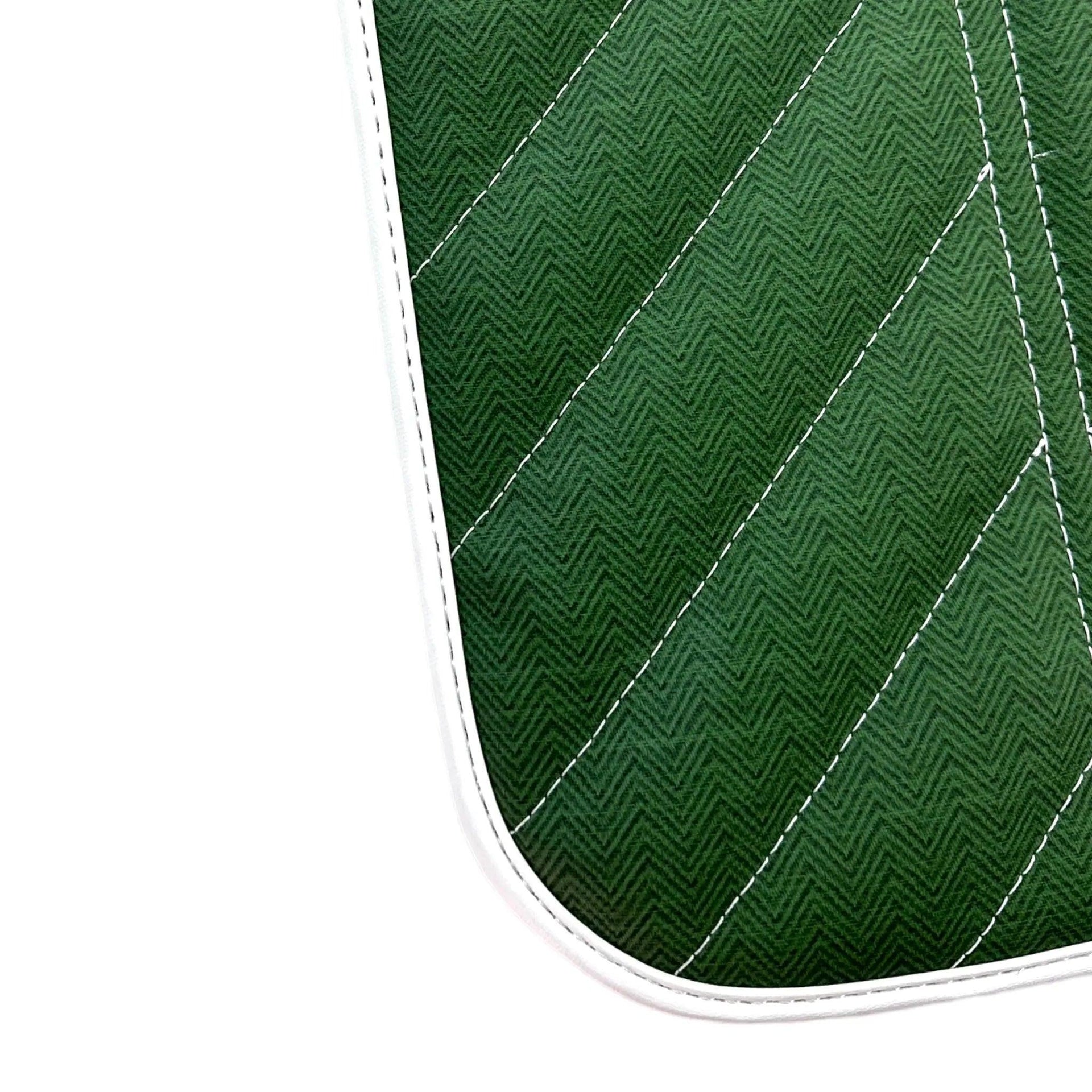 Green Leather Floor Mats For Rolls Royce Black Badge Phantom Drophead Coupe 2007–2016 - AutoWin
