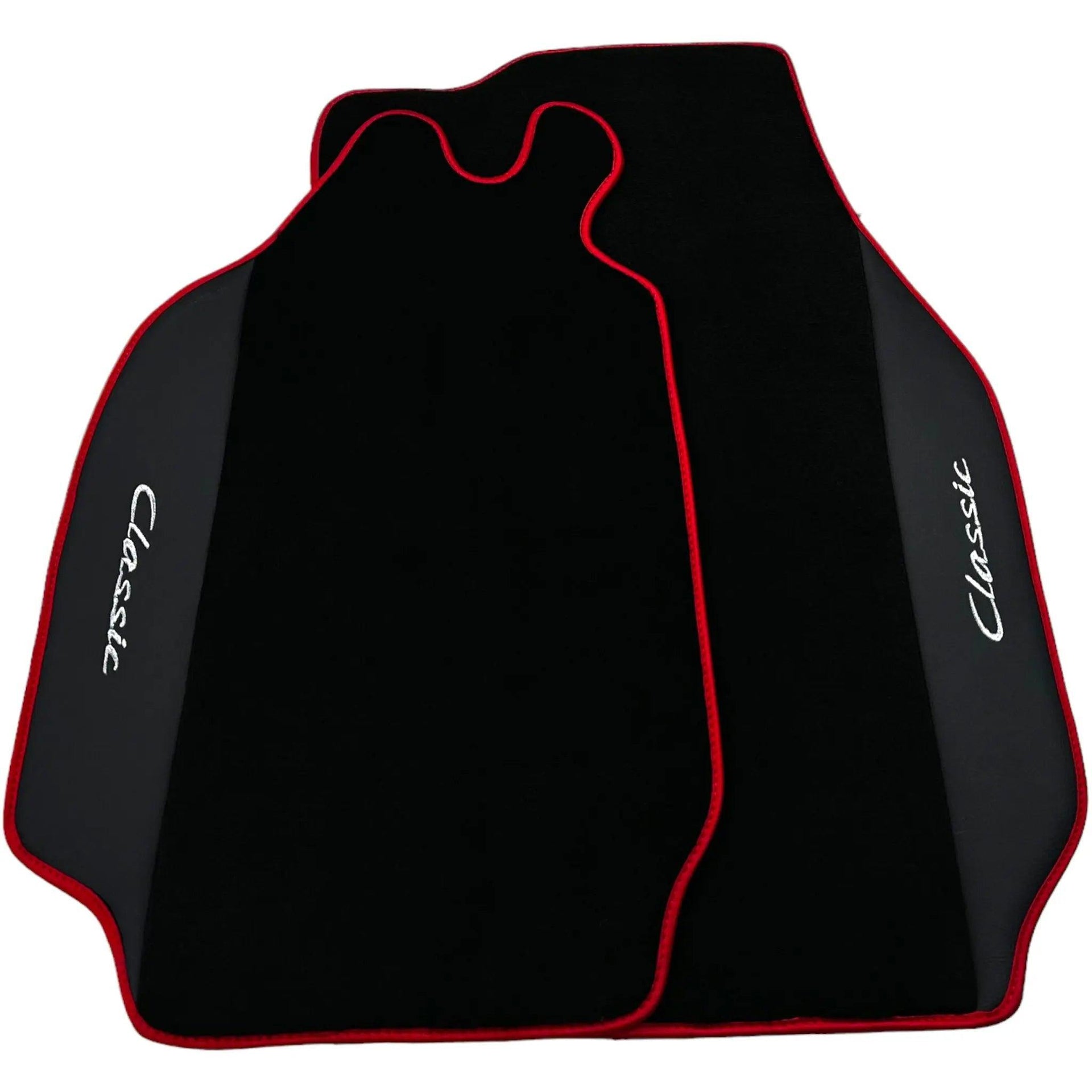 Leather Floor Mats for Porsche Classic 911 (1963-1989) with Red Trim - AutoWin