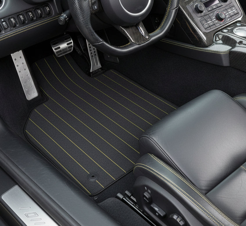 Customizable Floor Mats From Carpet With Leather for Lamborghini Murcielago (2001-2010) - AutoWin