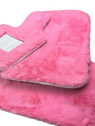 Pink Sheepskin Floor Mats For Bentley Bentayga Er56 Design Brand - AutoWin