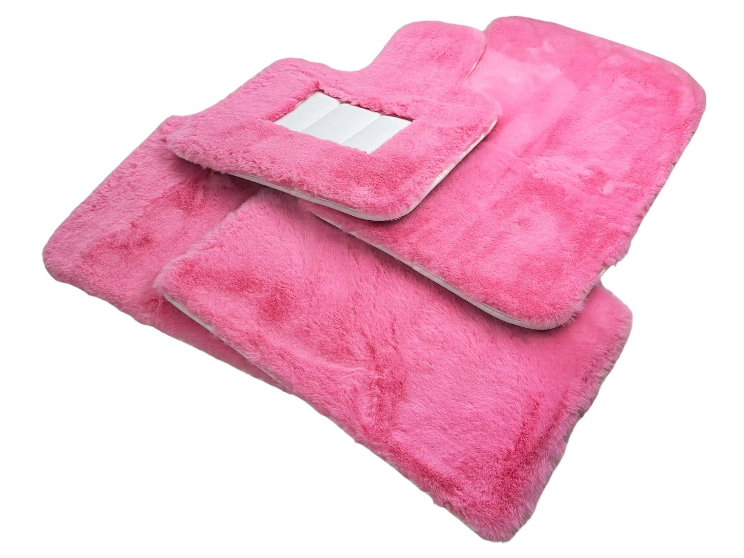 Pink Sheepskin Floor Mats For Rolls Royce Wraith 2013–2023 Er56 Design - AutoWin