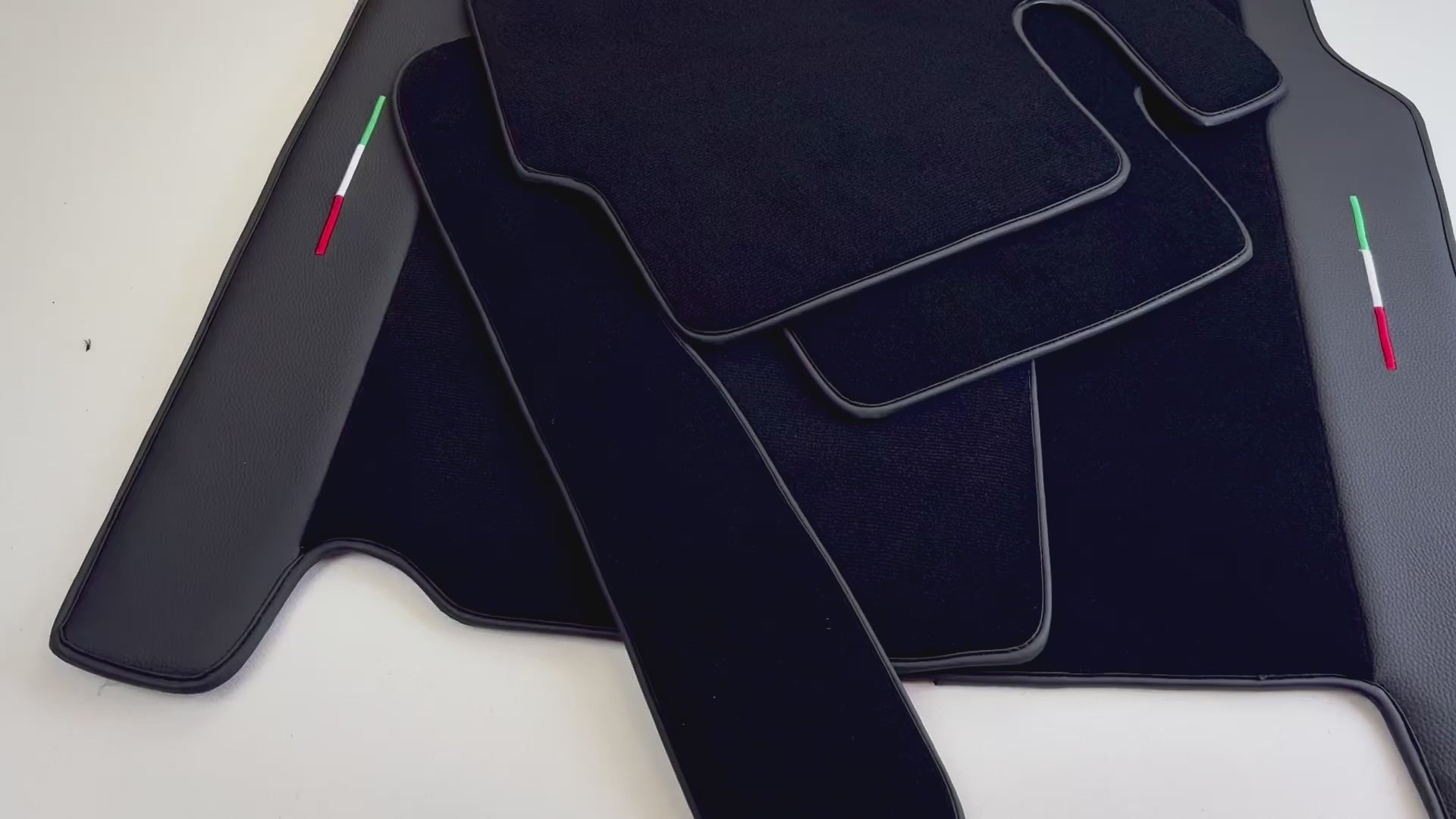 Schwarze Fußmatten für Ferrari 456 (1992-2003) Italian Edition mit Leder - AutoWin