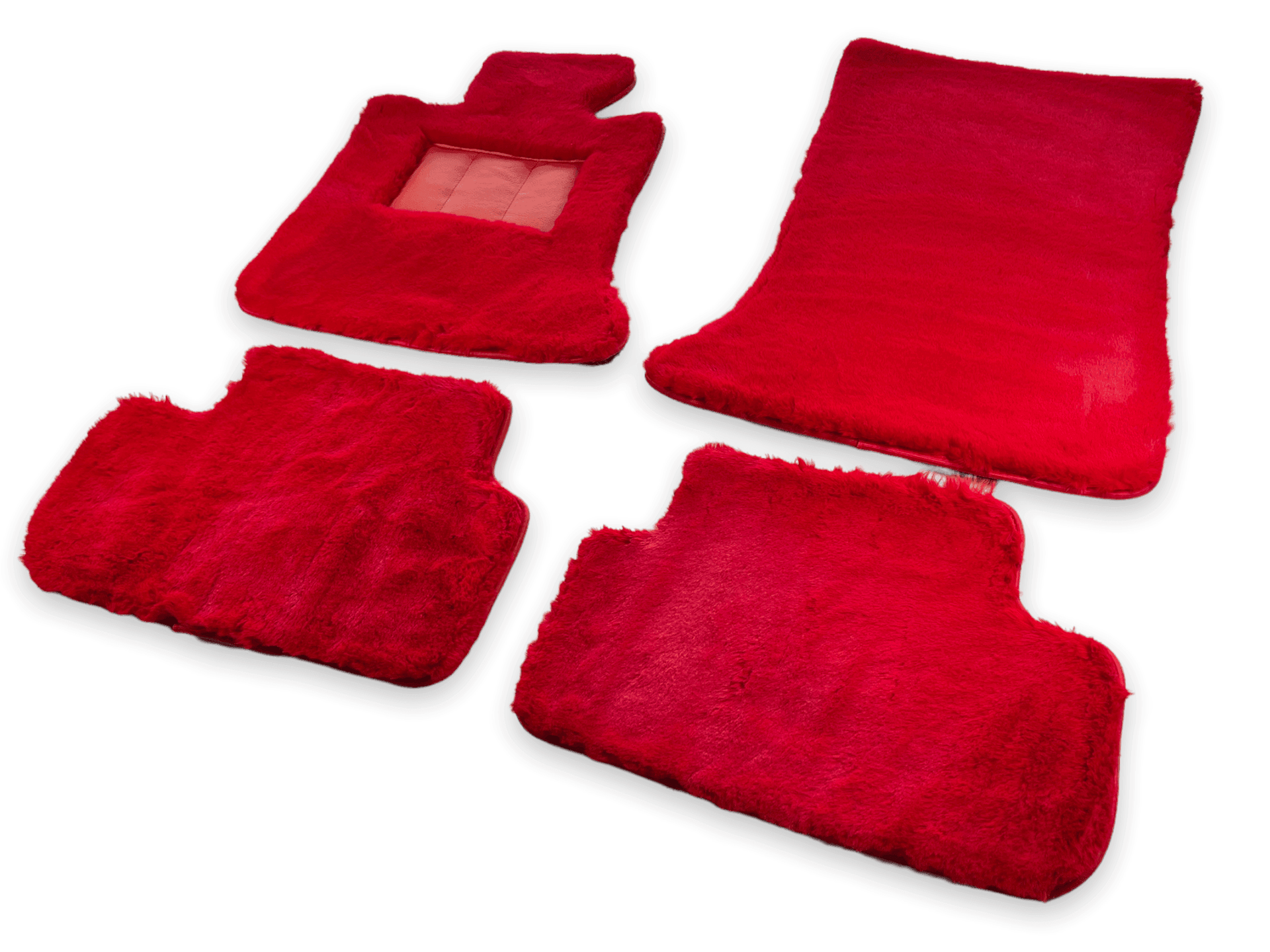 Red Sheepskin Floor Mats for Rolls Royce Spectre (2023-2024) ER56 Design Brand - AutoWin