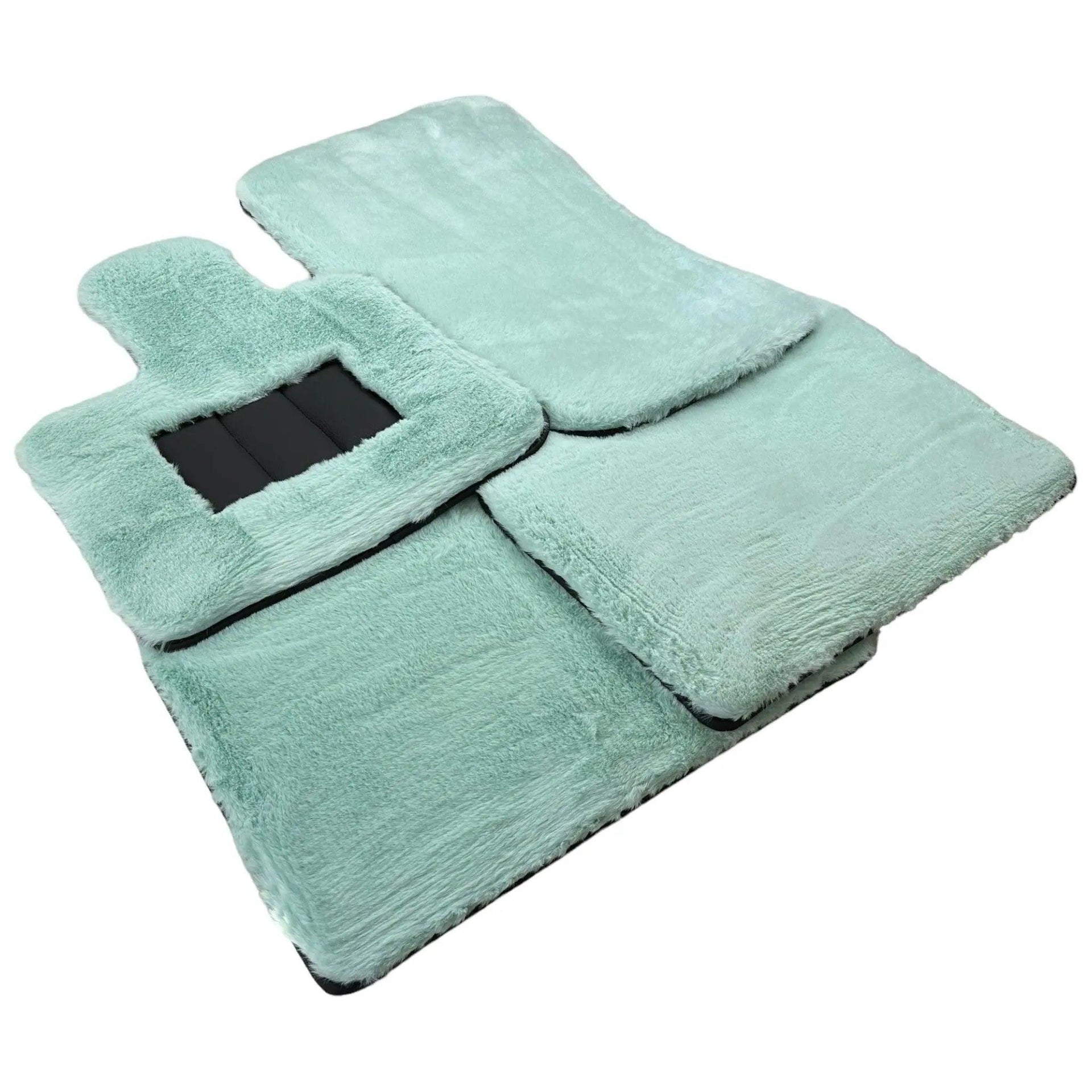 Tiffany Blue Sheepskin Floor Mats For Rolls Royce Phantom 2003–2016 Er56 Design Brand - AutoWin