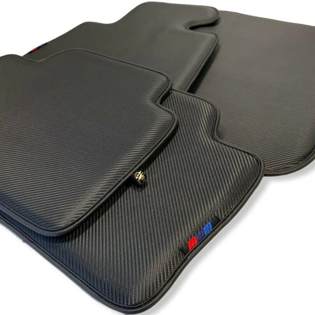 Floor Mats For BMW 1 Series E87 Autowin Brand Carbon Fiber Leather - AutoWin