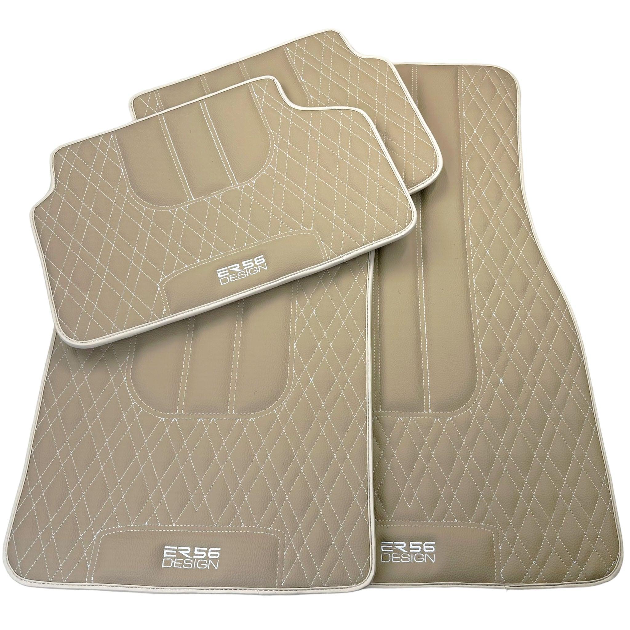 Beige Leather Floor Floor Mats For BMW X3 Series F25 - AutoWin