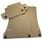 Beige Leather Floor Mats For Mercedes Benz GLC-Class X253 SUV (2019-2023) Hybrid | ER56 Design - AutoWin