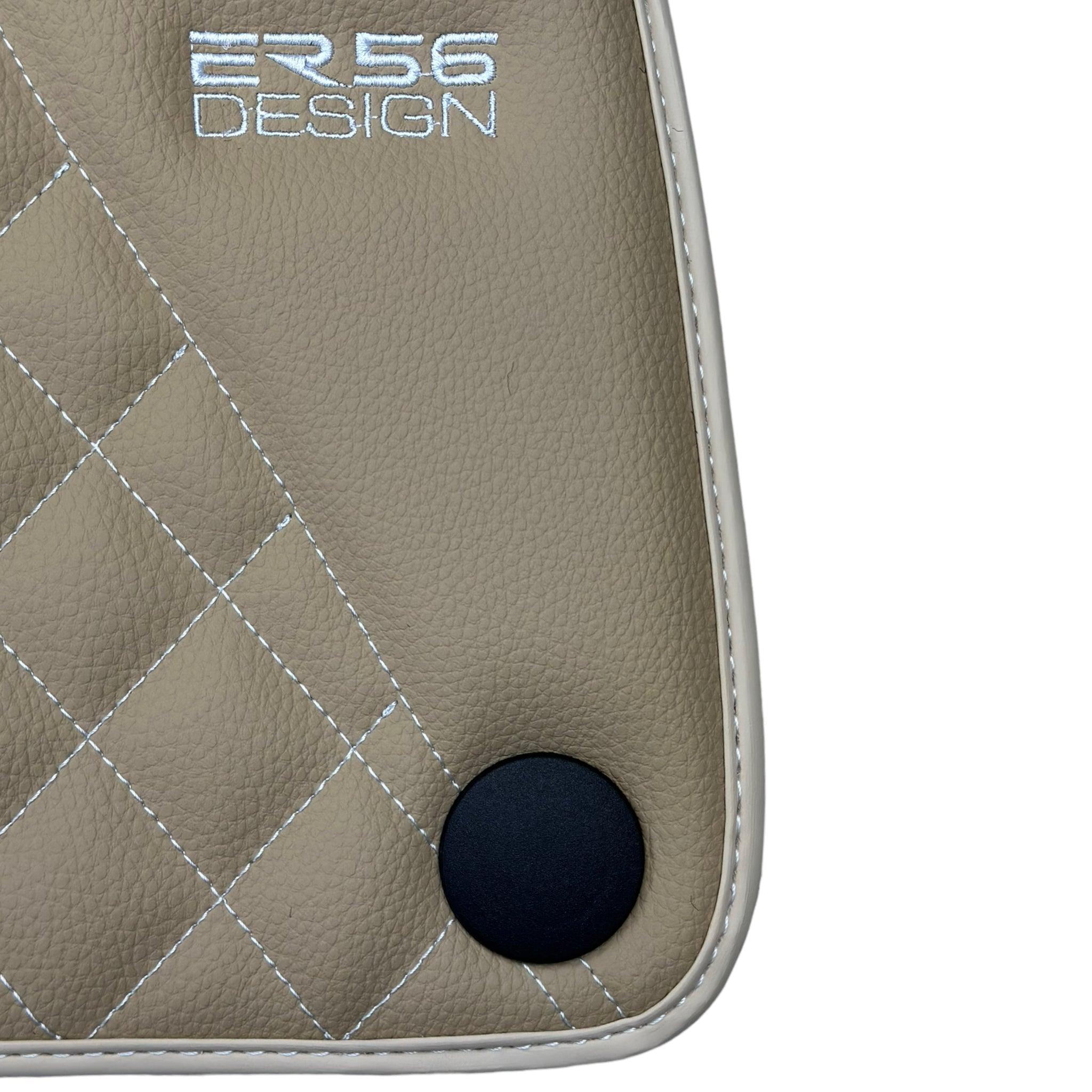 Beige Leather Floor Mats For Mercedes Benz M-Class W164 (2005-2011) | ER56 Design - AutoWin