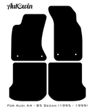 Black Floor Mats for Audi A4 - B5 Sedan (1995 - 1999) | Fighter Jet Edition - AutoWin