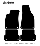 Black Floor Mats for Audi A4 - B6 Sedan (2001-2004) | Fighter Jet Edition - AutoWin