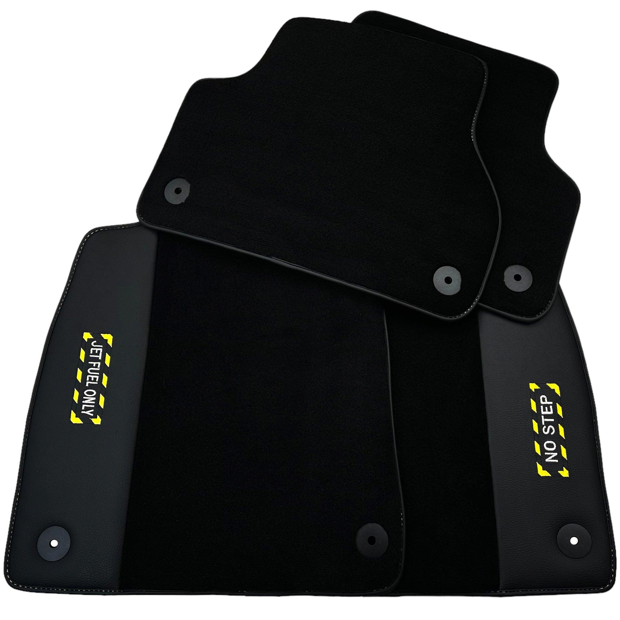 Black Floor Mats for Audi A4 - B7 Convertible (2006-2009) | Fighter Jet Edition - AutoWin