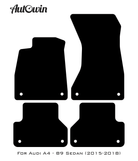 Black Floor Mats for Audi A4 - B9 Sedan (2015-2018) | No Steps - AutoWin