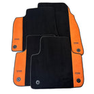 Black Floor Mats for Audi A6 - C6 Avant (2004-2008) With Orange Alcantara | ER56 Design - AutoWin