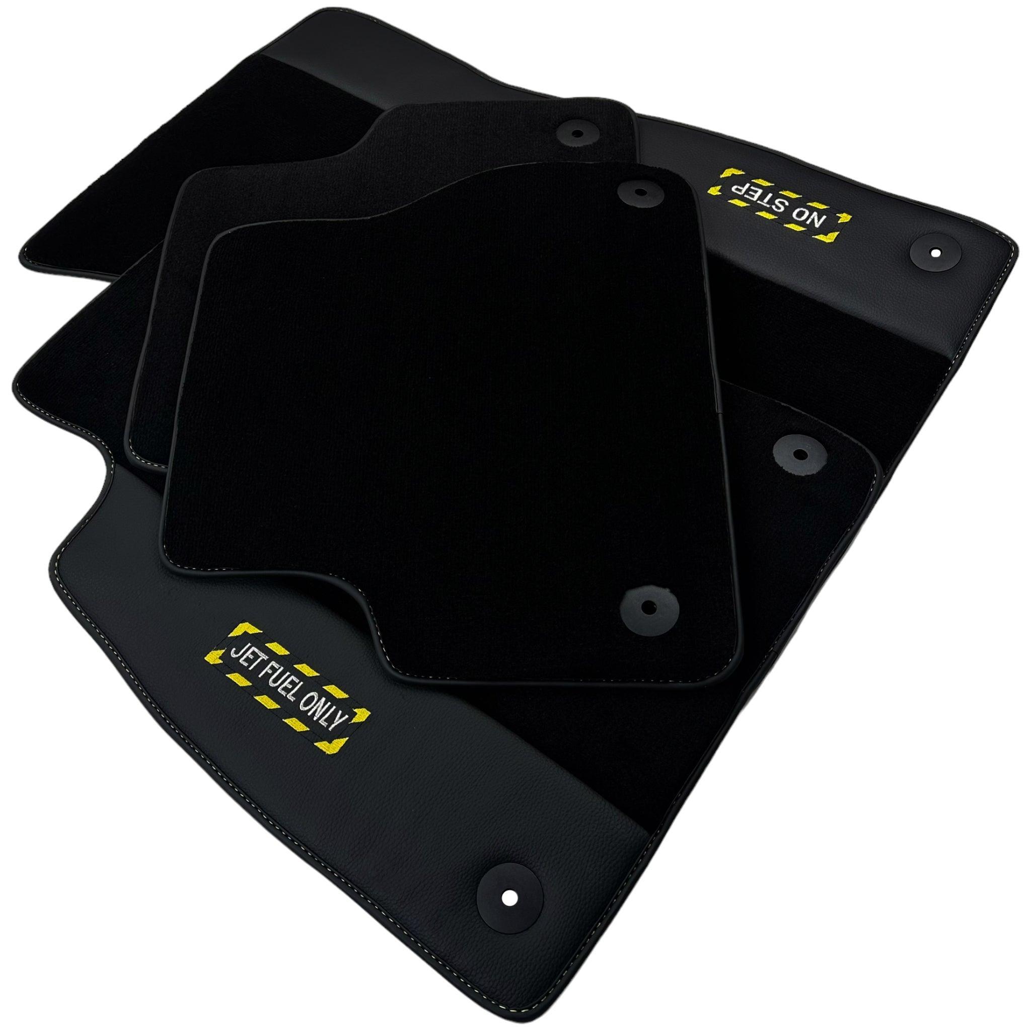 Black Floor Mats for Audi A6 - C8 Allroad Quattro (2019-2023) | Fighter Jet Edition - AutoWin