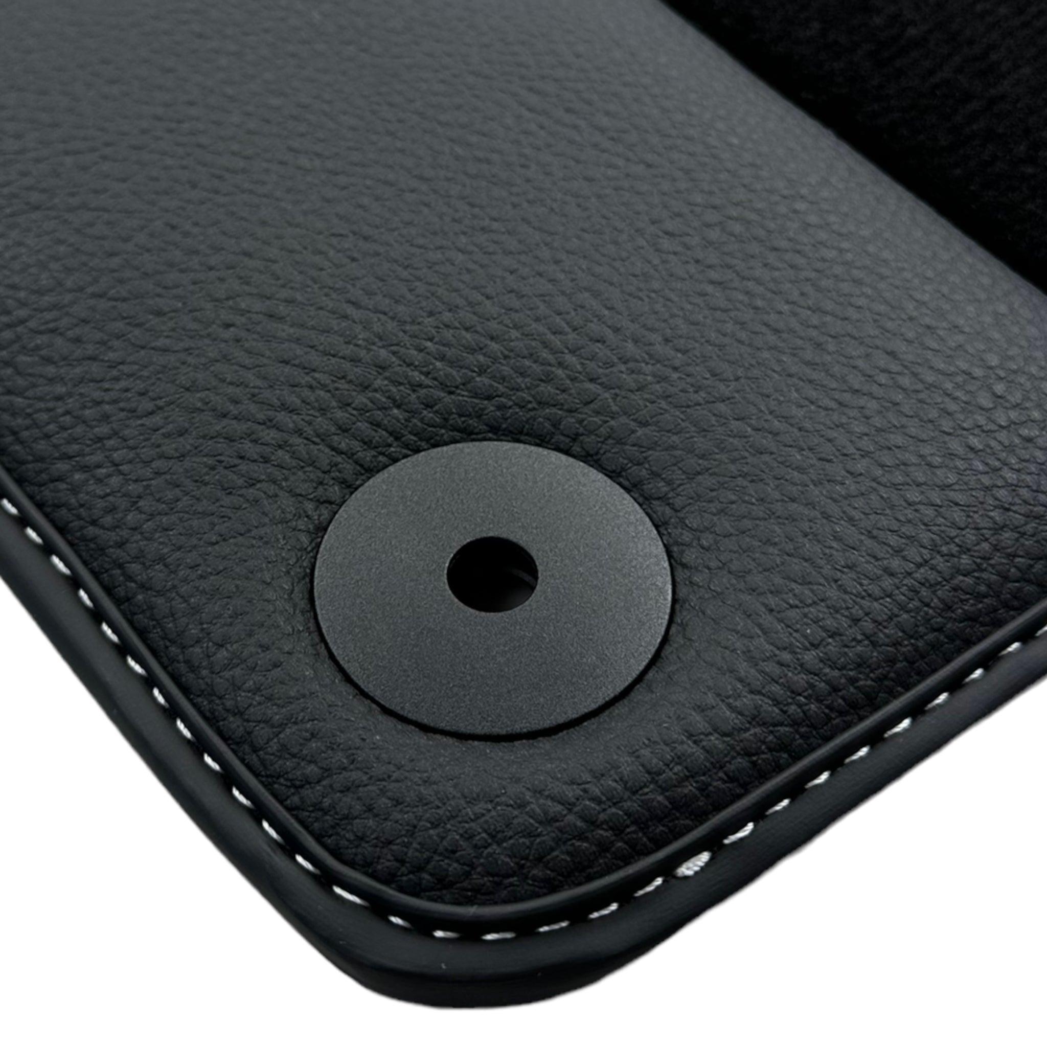 Black Floor Mats For Bentley Mulsanne (2010-2020) with Leather - AutoWin