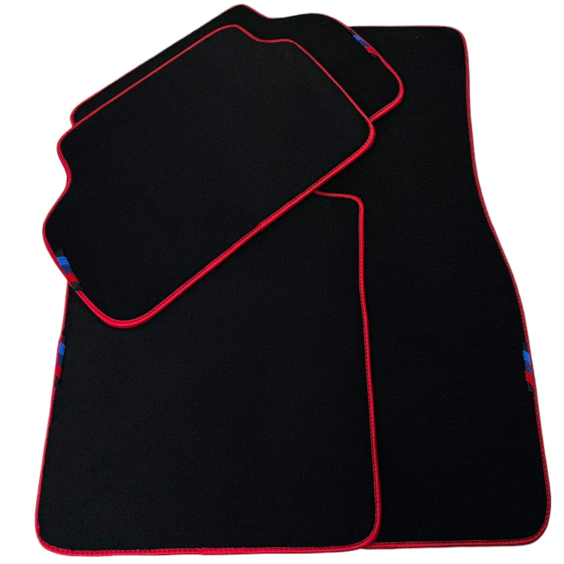 Black Floor Mats For BMW 1 Series E81 | Red Trim - AutoWin