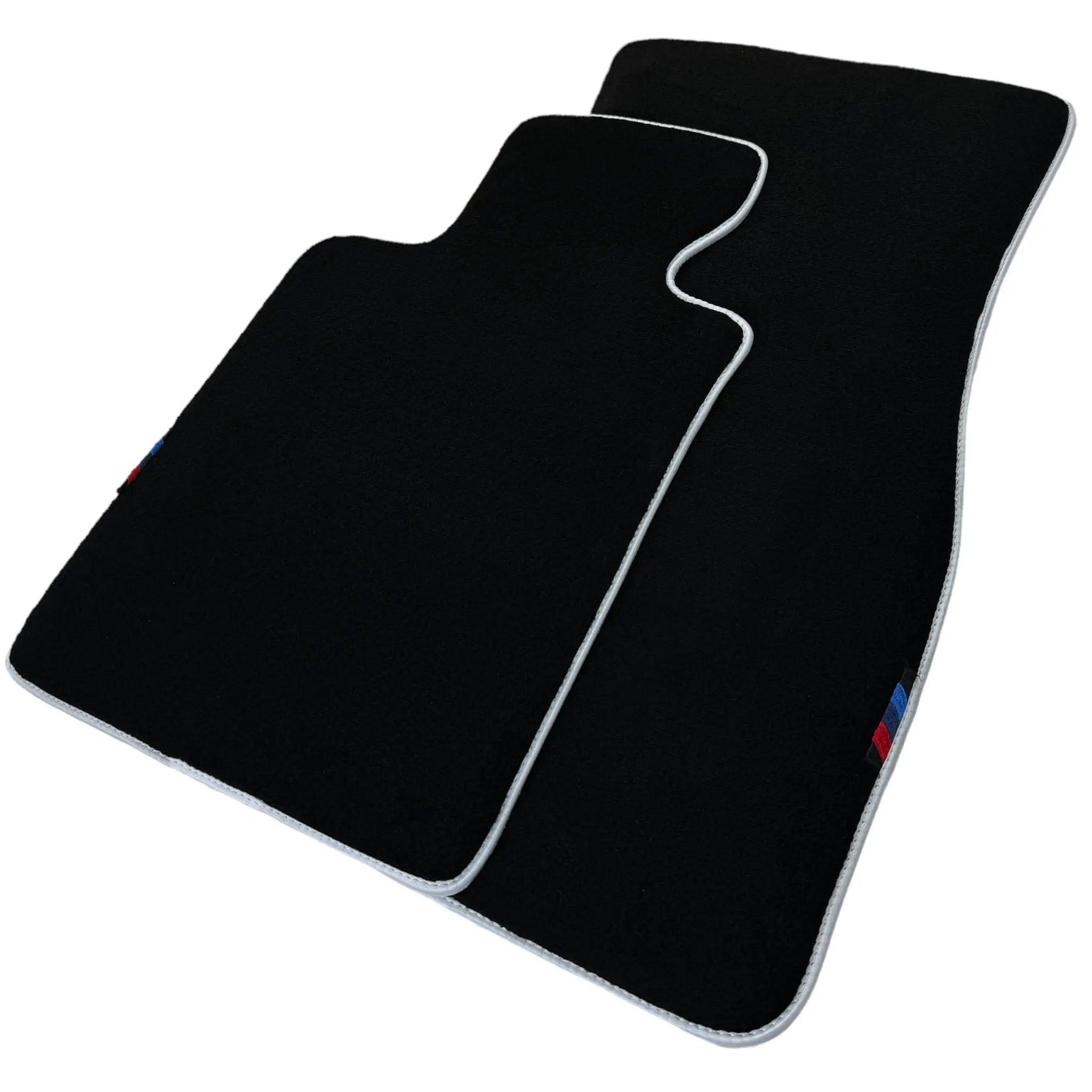 Black Floor Mats For BMW 1 Series E87 | White Trim - AutoWin
