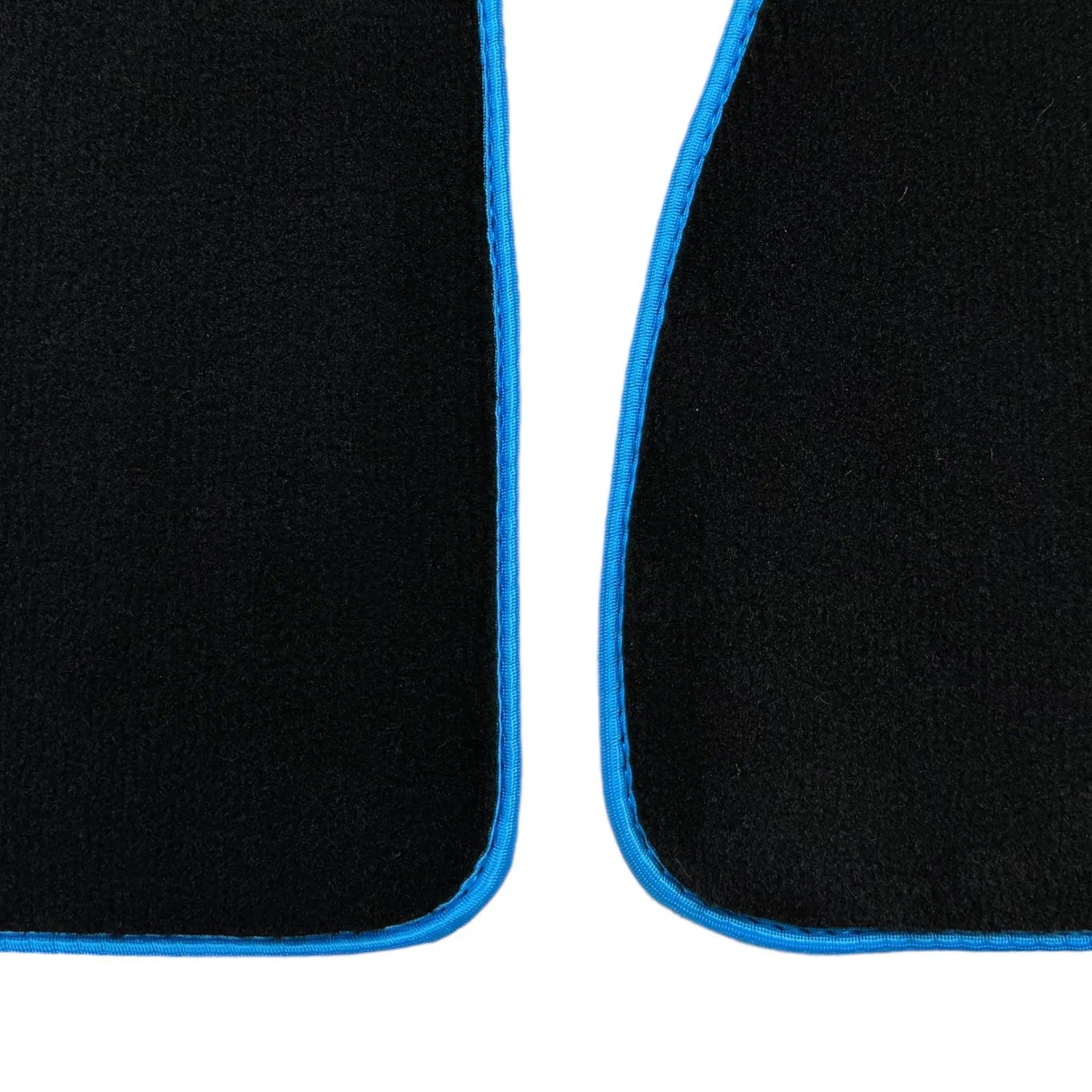 Black Floor Mats For BMW 3 Series F30 | Sky Blue Trim - AutoWin