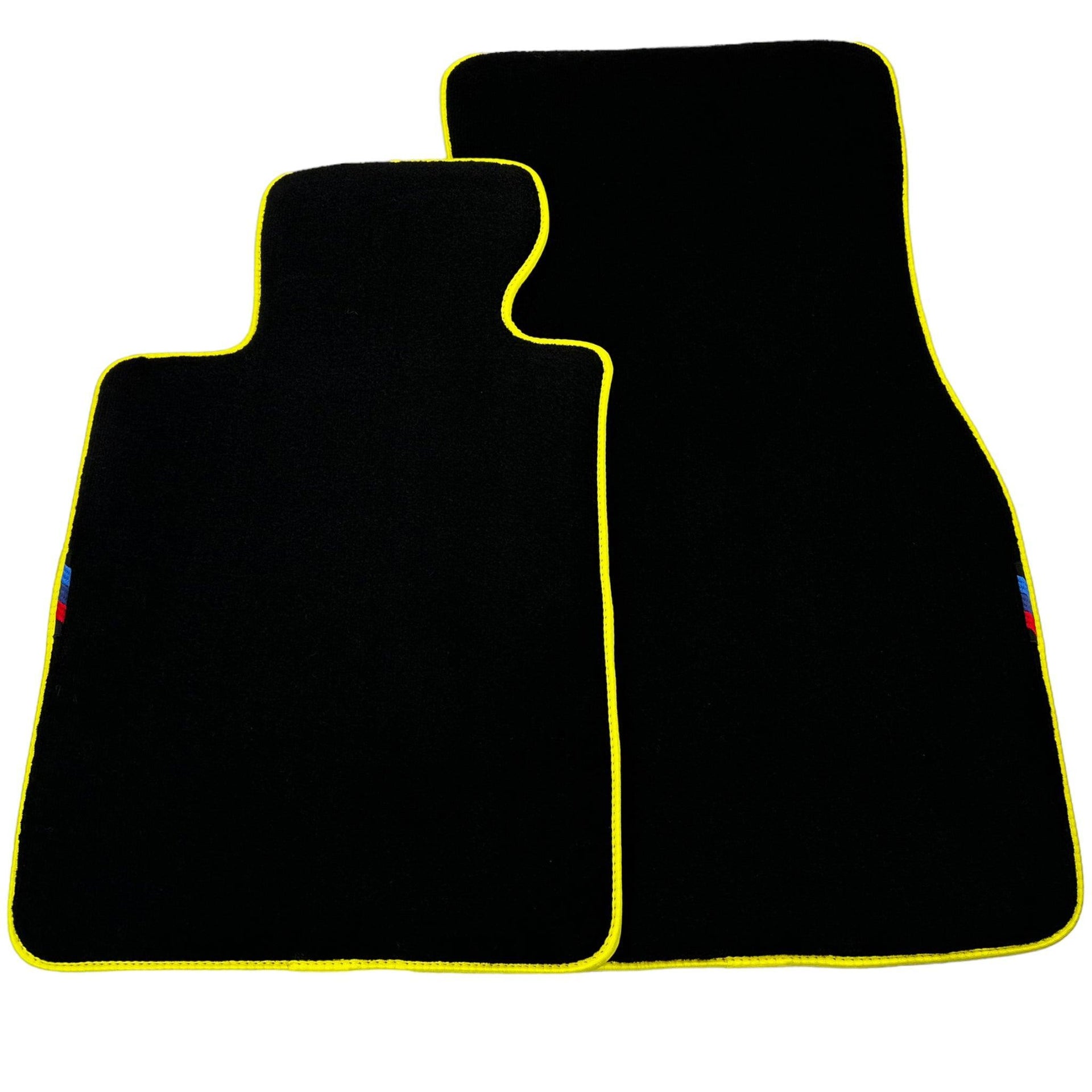 Black Floor Mats For BMW 4 Series F32 | Yellow Trim - AutoWin