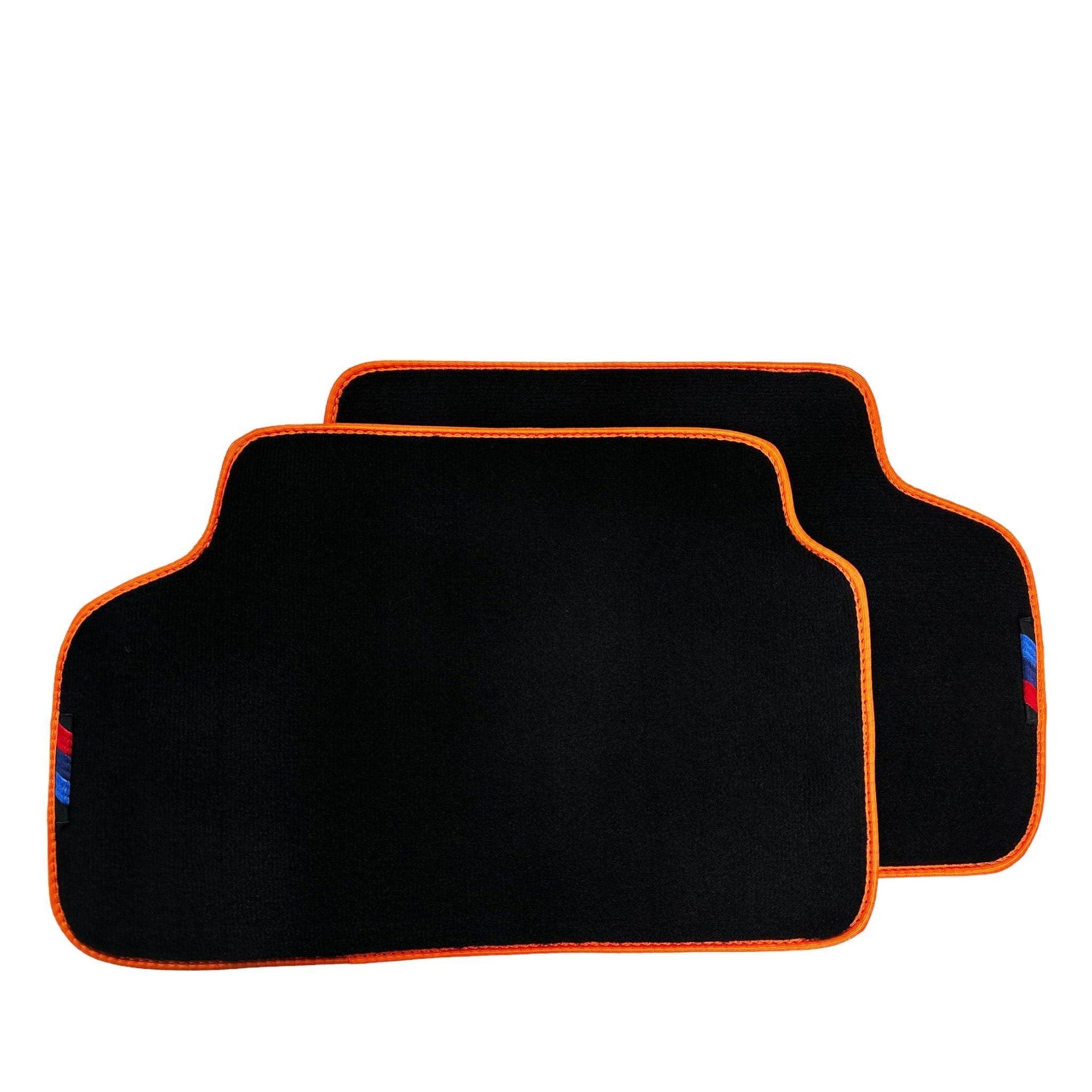 Black Floor Mats For BMW 6 Series F12 | Orange Trim AutoWin Brand - AutoWin