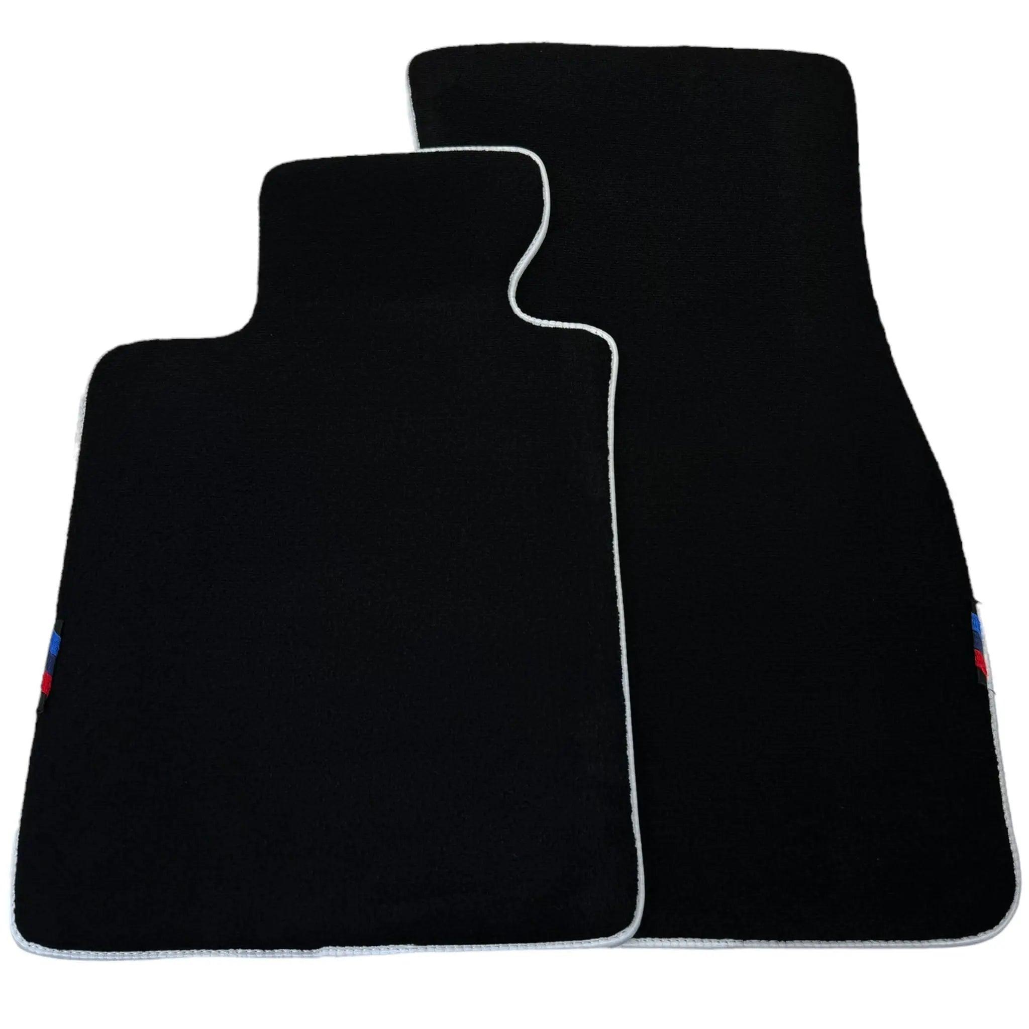 Black Floor Mats For BMW 7 Series E65 | White Trim AutoWin Brand - AutoWin