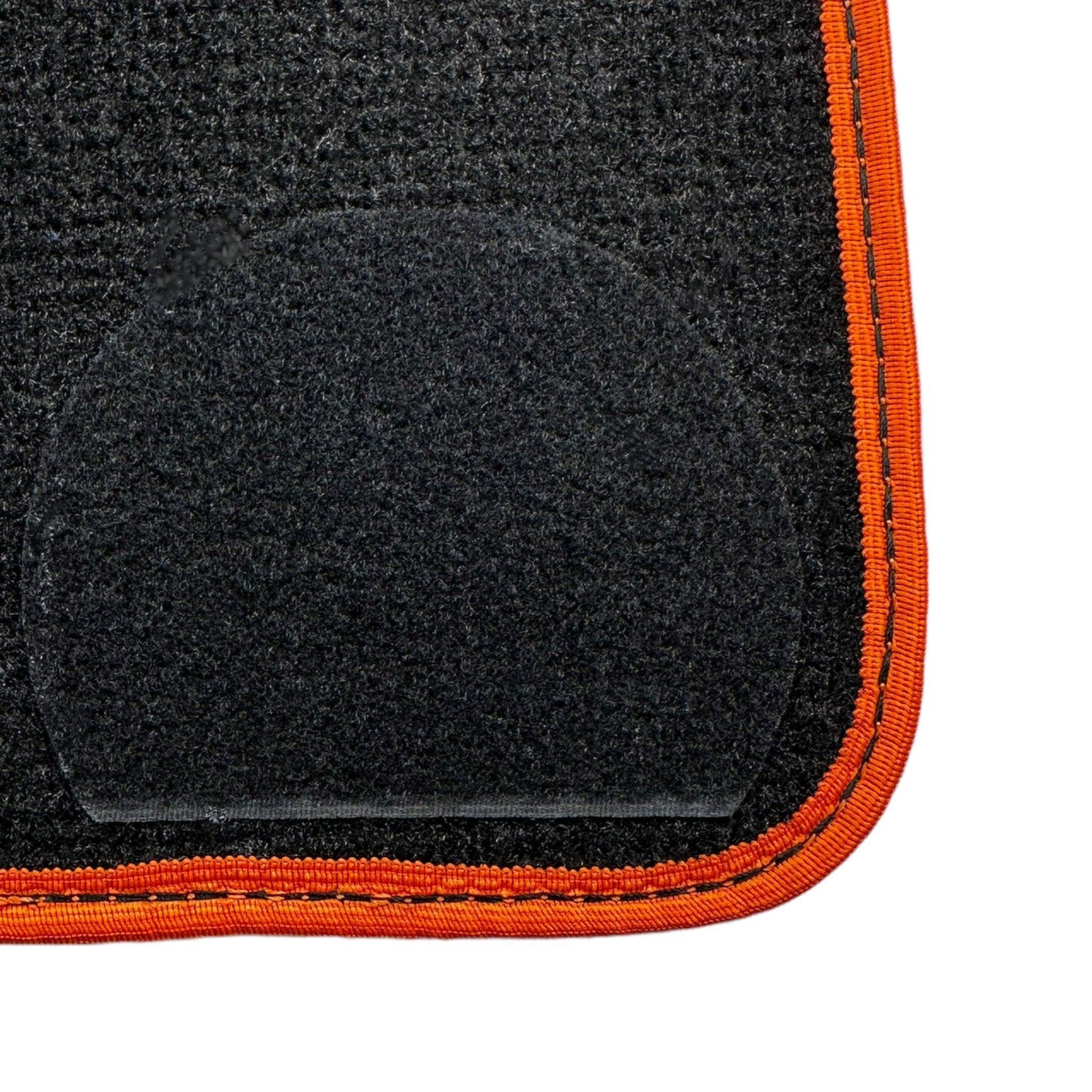 Black Floor Mats For BMW 7 Series F01 | Orange Trim AutoWin Brand - AutoWin