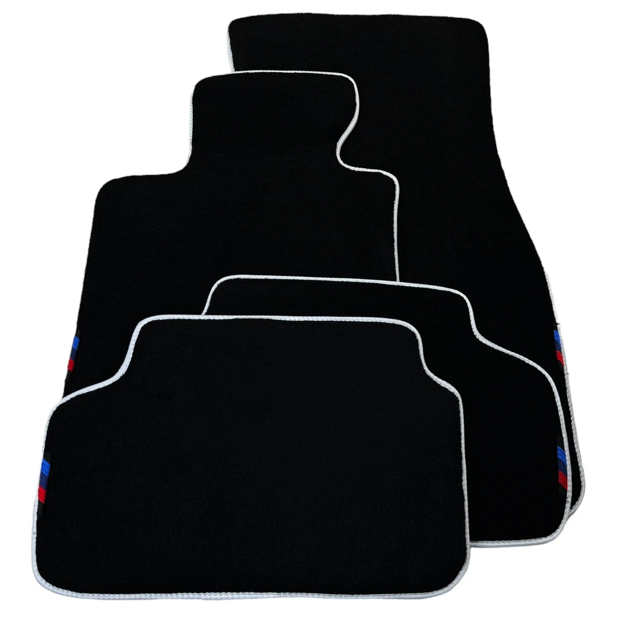 Black Floor Mats For BMW M5 Series F90 | White Trim AutoWin Brand - AutoWin