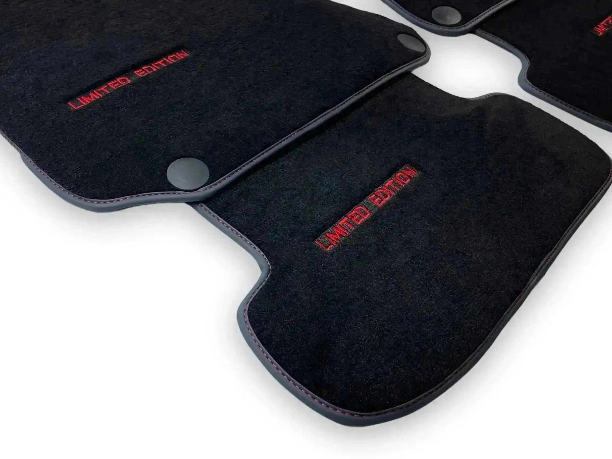 Black Floor Mats For Mercedes Benz GLK-Class X204 (2012-2015) | Fighter Jet Edition - AutoWin