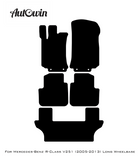 Black Floor Mats For Mercedes Benz R-Class V251 (2005-2013) Long Wheelbase | Fighter Jet Edition - AutoWin