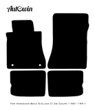 Black Floor Mats For Mercedes Benz S-Class C126 Coupe (1981-1991) | AutoWin Edition - AutoWin