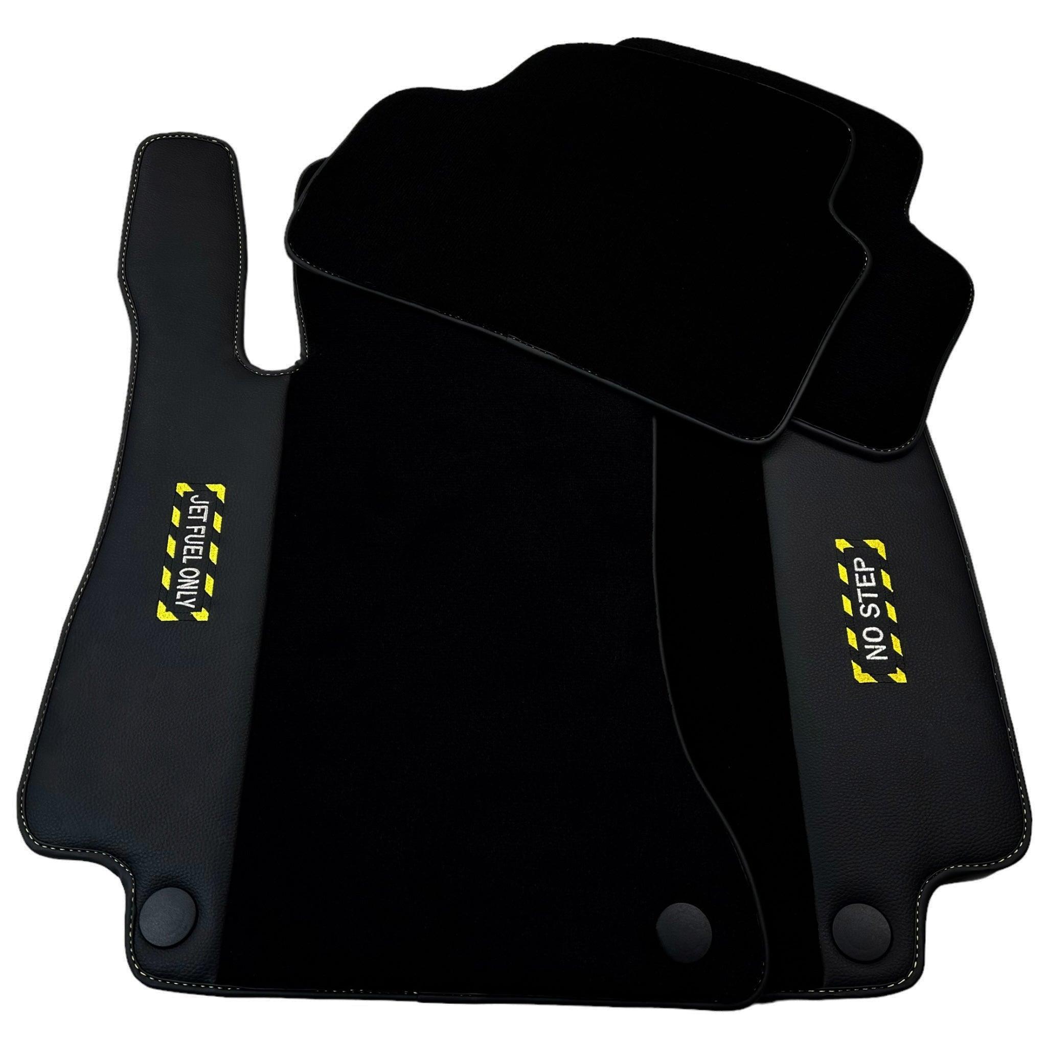 Black Floor Mats For Mercedes Benz V-Class 447 Front (2014-2019) | Fighter Jet Edition - AutoWin