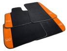 Black Floor Mats For Rolls Royce Black Badge Phantom Orange Alcantara - AutoWin