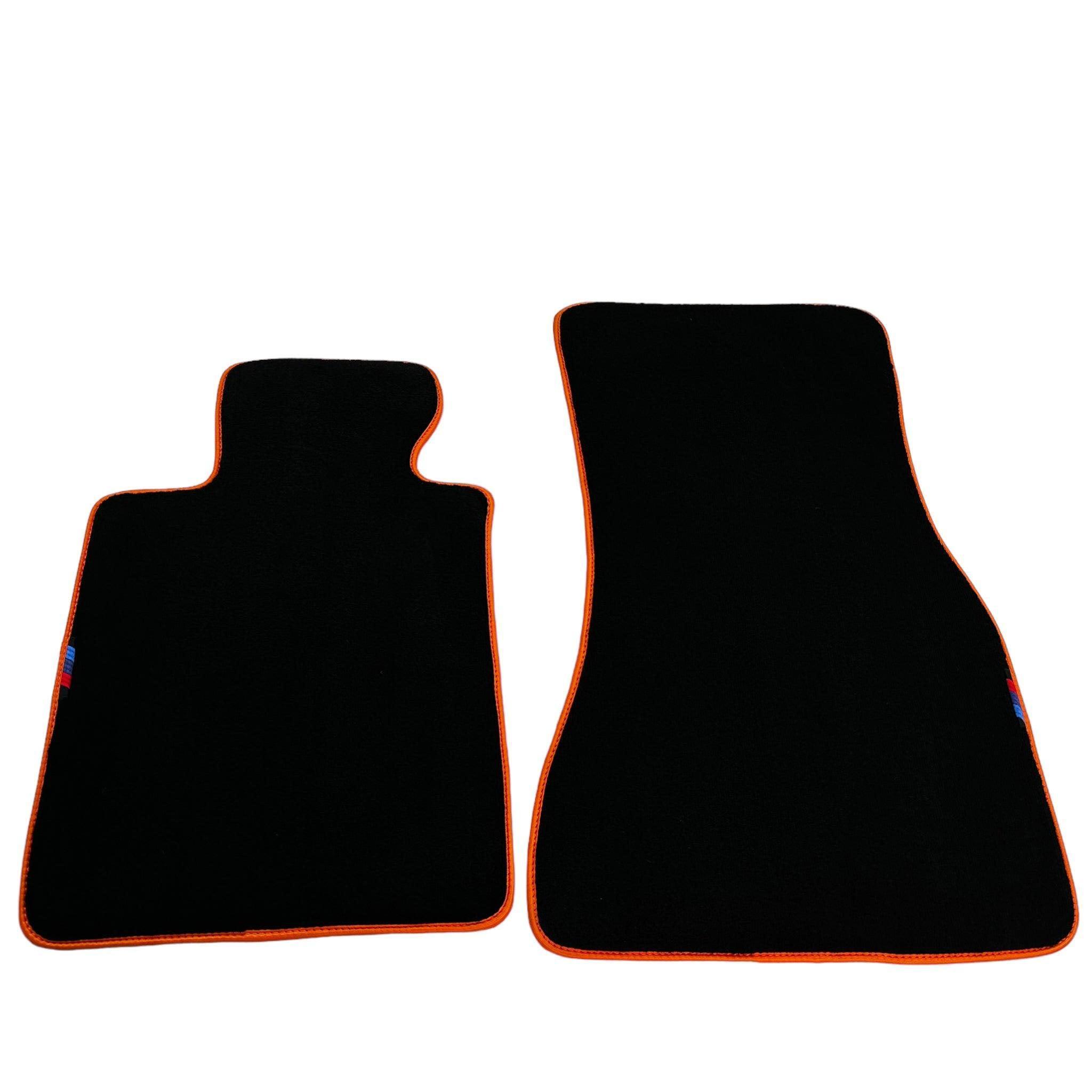Black Mats For BMW 3 Series E30 2-doors Coupe | Orange Trim - AutoWin