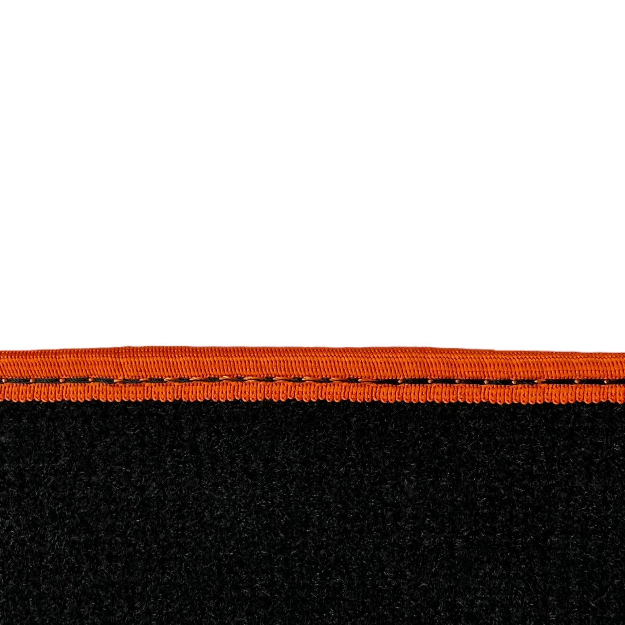 Black Mats For BMW 3 Series E36 4-door Sedan | Orange Trim - AutoWin