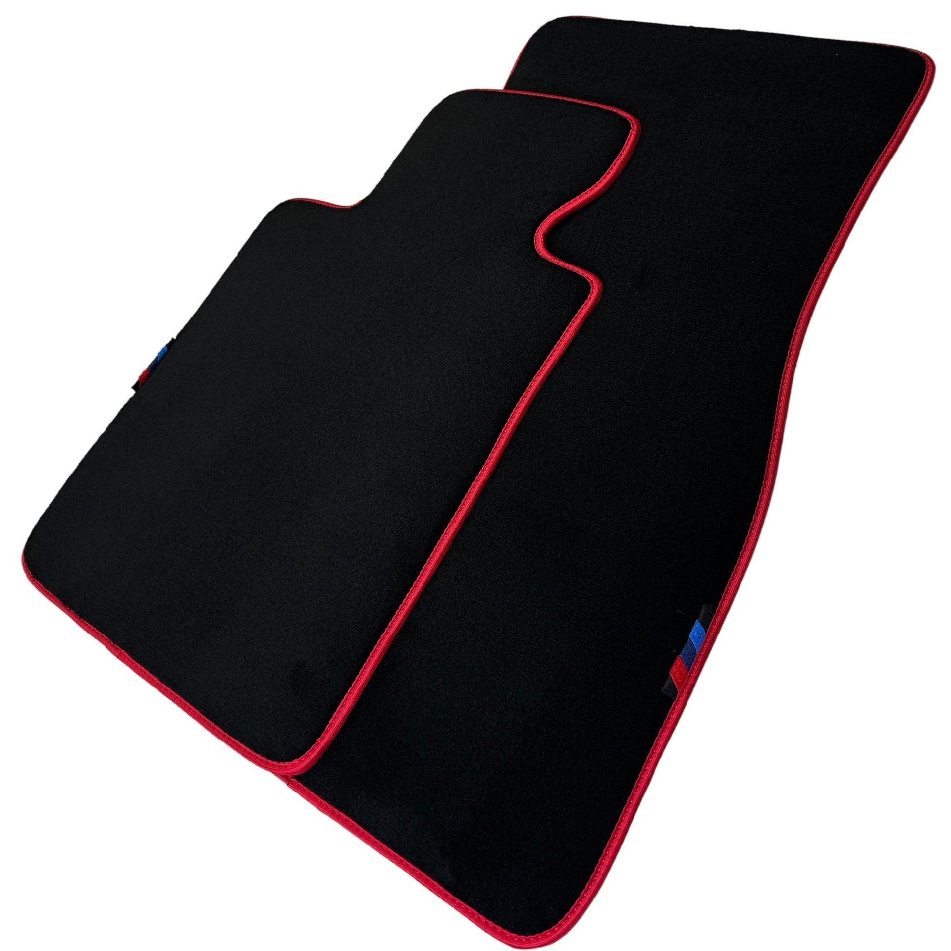 Black Mats For BMW 3 Series E36 4-door Sedan | Red Trim - AutoWin