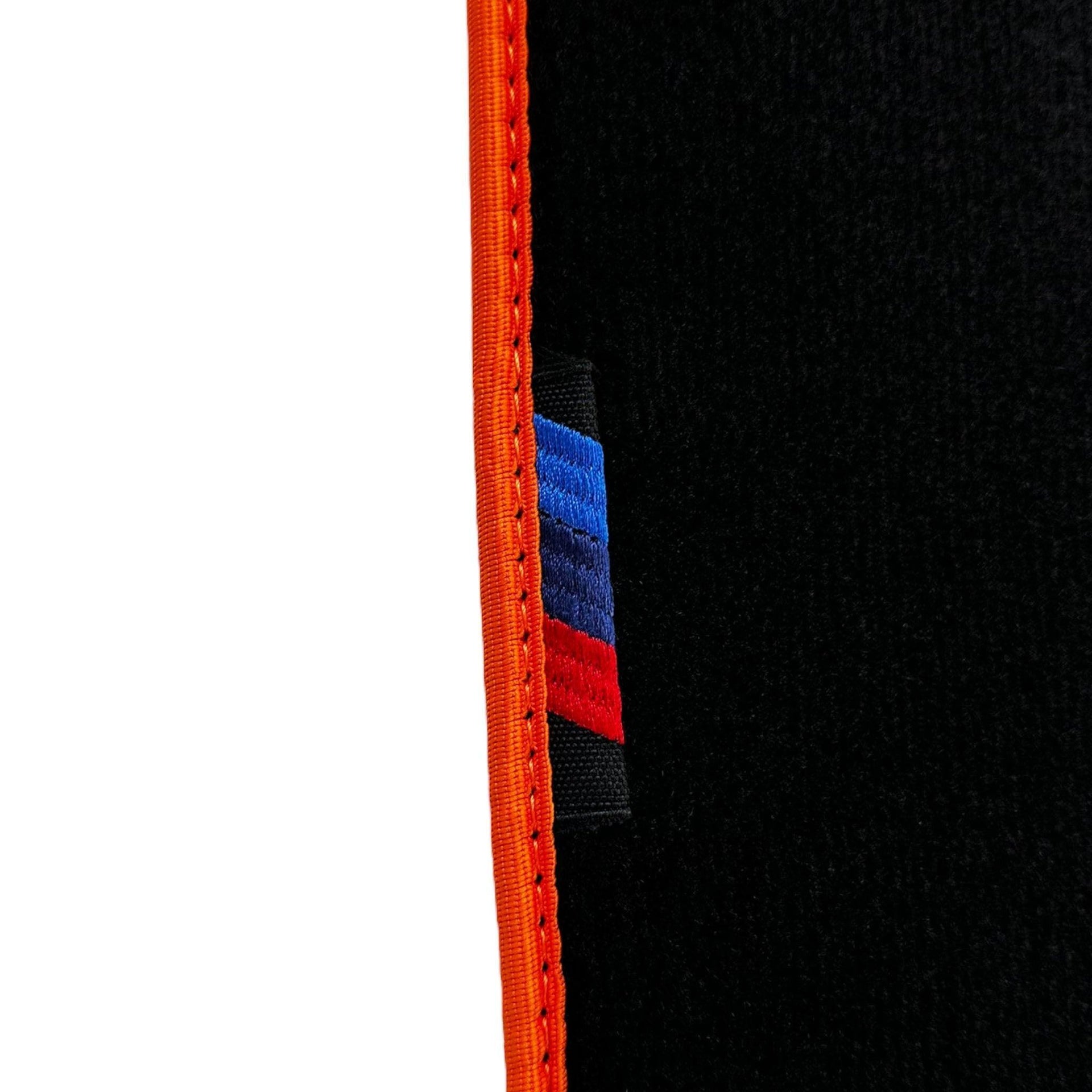 Black Mats For BMW 7 Series E32 | Orange Trim - AutoWin