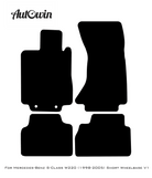 Black Sheepskin Floor Mats For Mercedes Benz S-Class W220 (1998-2005) Short Wheelbase | ER56 Design - AutoWin