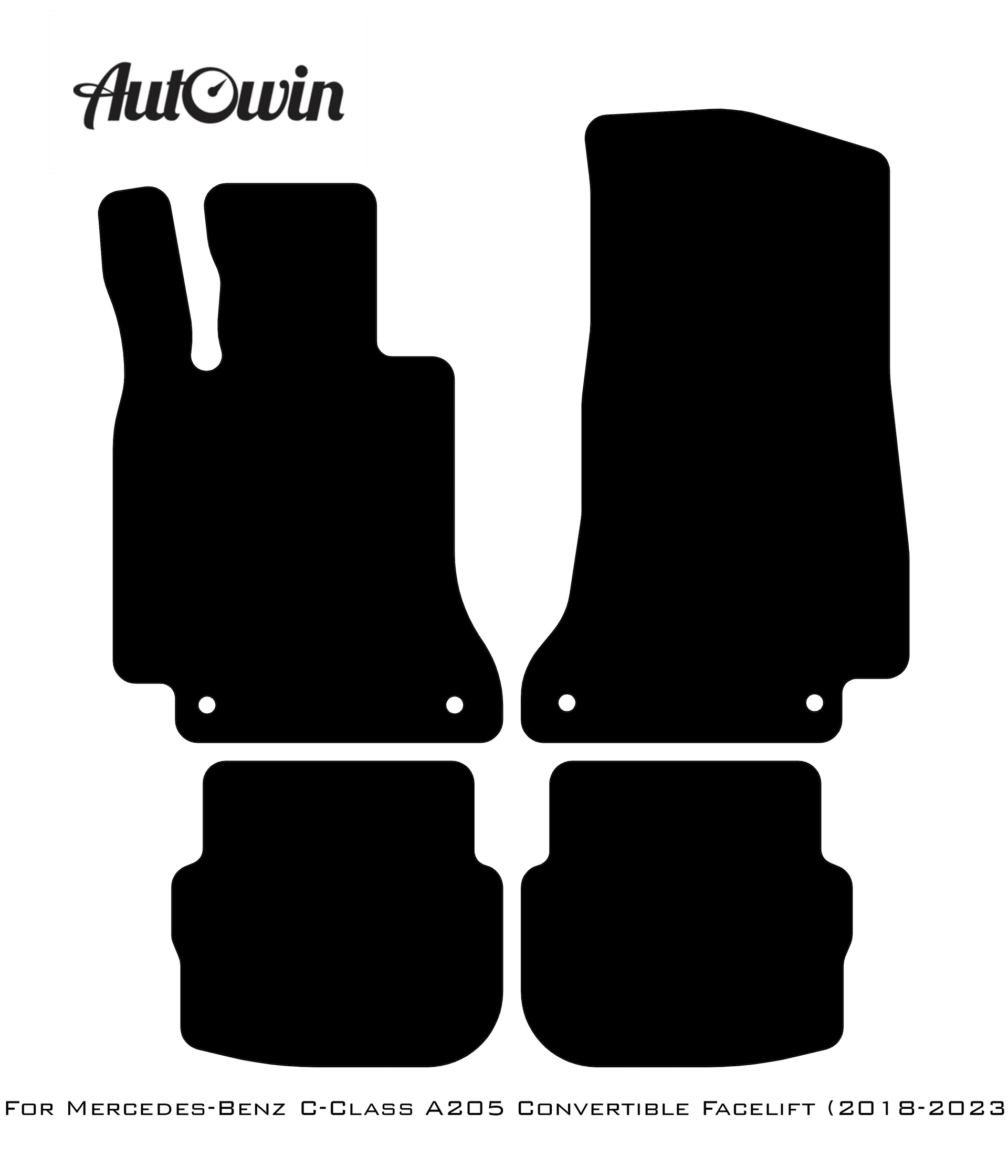 Blue Floor Mats For Mercedes Benz C-Class A205 Convertible Facelift (2018-2023) | Limited Edition - AutoWin