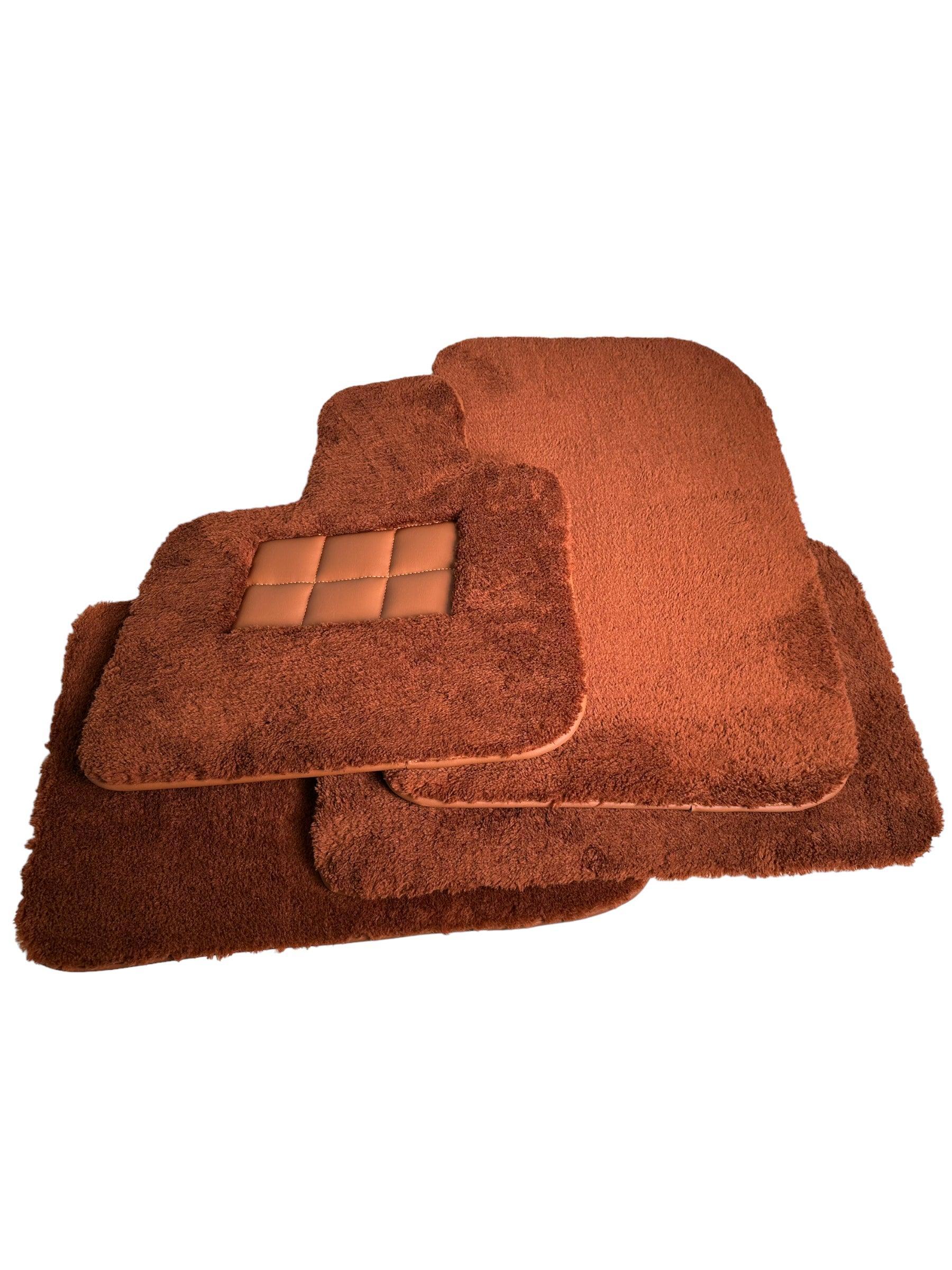 Brown Sheepskin Floor Mats For Rolls Royce Shadow 1965-1977 Er56 Design Brand - AutoWin