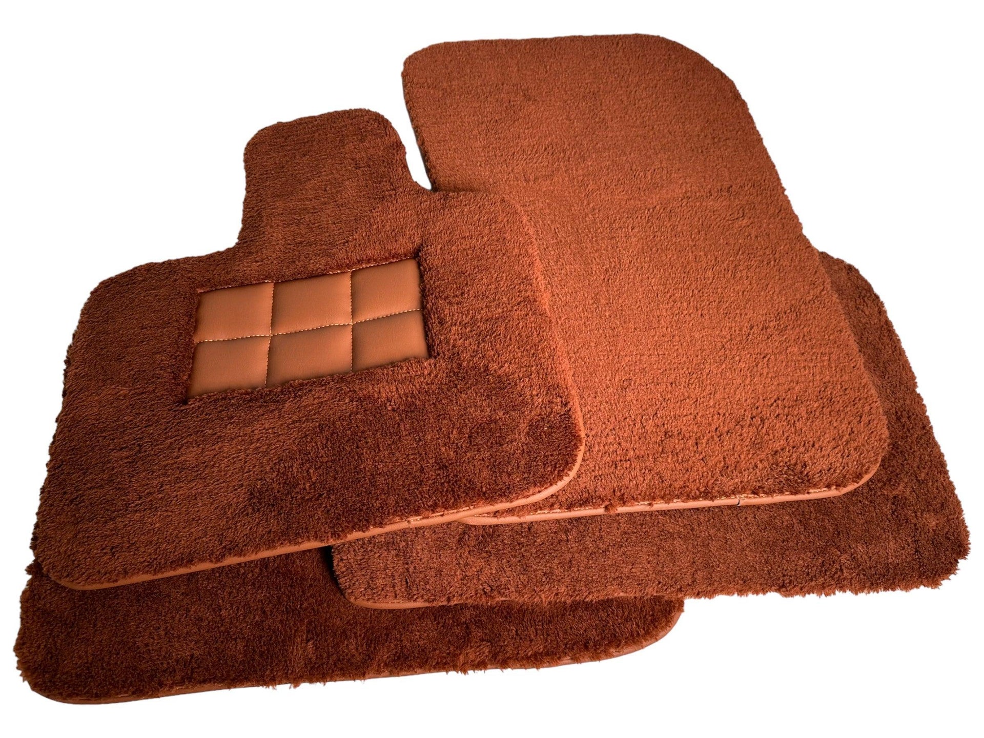Brown Sheepskin Floor Mats For Rolls Royce Shadow 1965-1977 Er56 Design Brand - AutoWin